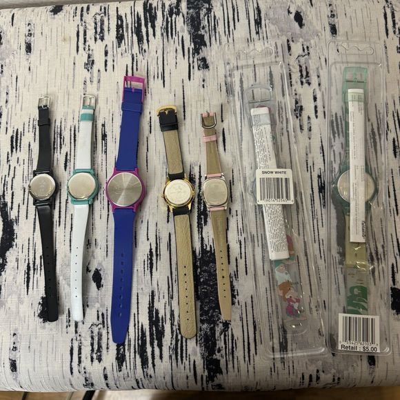 Lot Of 7 Disney Store Watches Vintage Untested Donald Duck Pocahontas Snow White - Picture 9 of 9